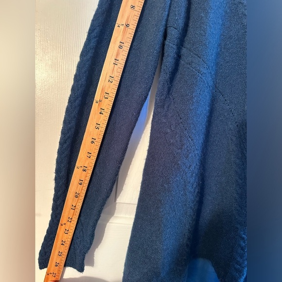 KNITTED & KNOTTED Anthropologie GORGEOUS M Senni Teal Sweater Sheer Panel Alpaca - Picture 6 of 13